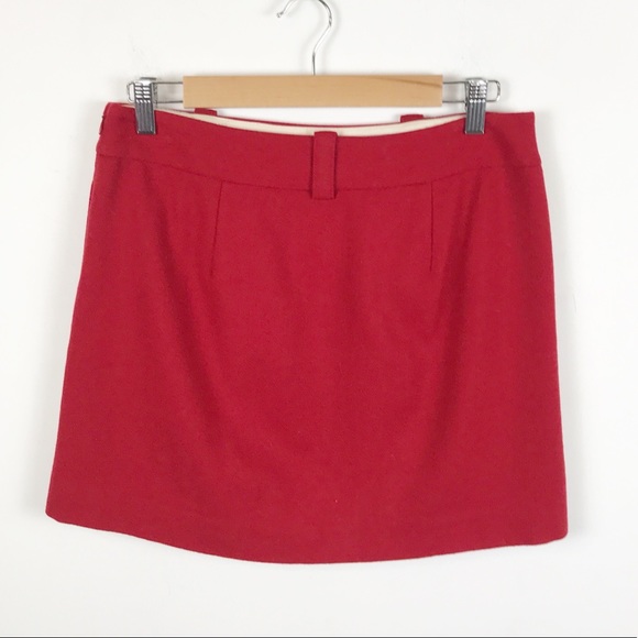 J.Crew Factory Red Wool Mini Skirt - Picture 3 of 5
